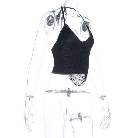 Cropped  Women  Fully Managed Tassel Vest