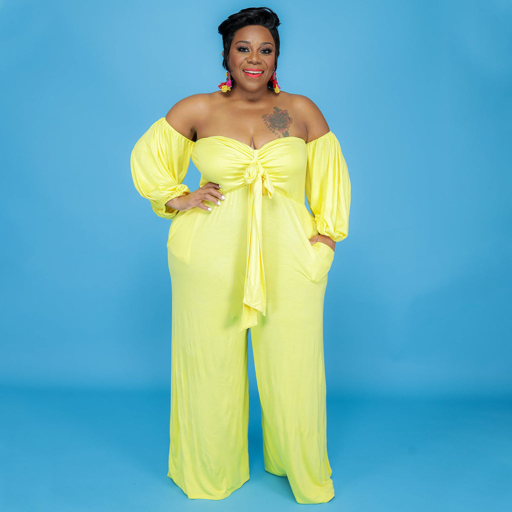 Plus Size Sexy Tube Solid Color Jumpsuit Wide jumpsuit