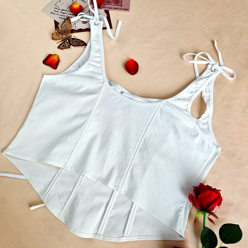 Plus Size Boning Corset Lace up Sexy Suspenders Vest Bottoming Slim Outer Wear Slimming Sexy Vest