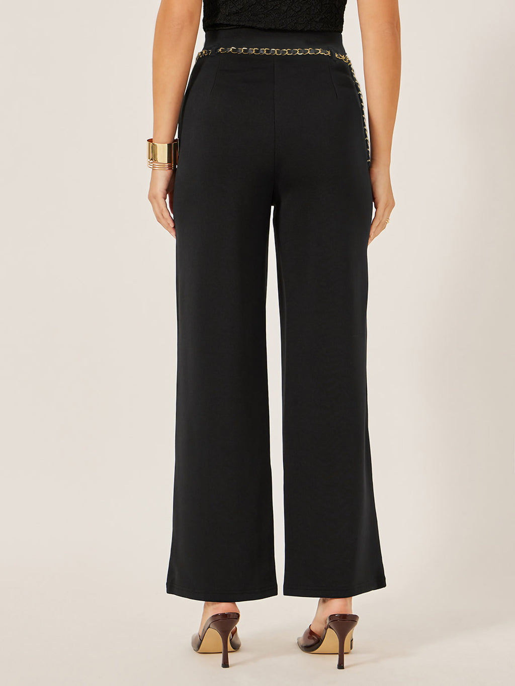 Black High Waist Drape Work Pant Office All Matching Slimming Straight Pants Workplace Elegant Cropped Pants