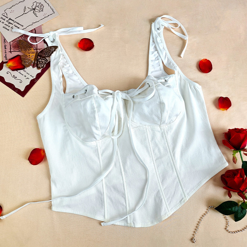 Plus Size Boning Corset Lace up Sexy Suspenders Vest Bottoming Slim Outer Wear Slimming Sexy Vest