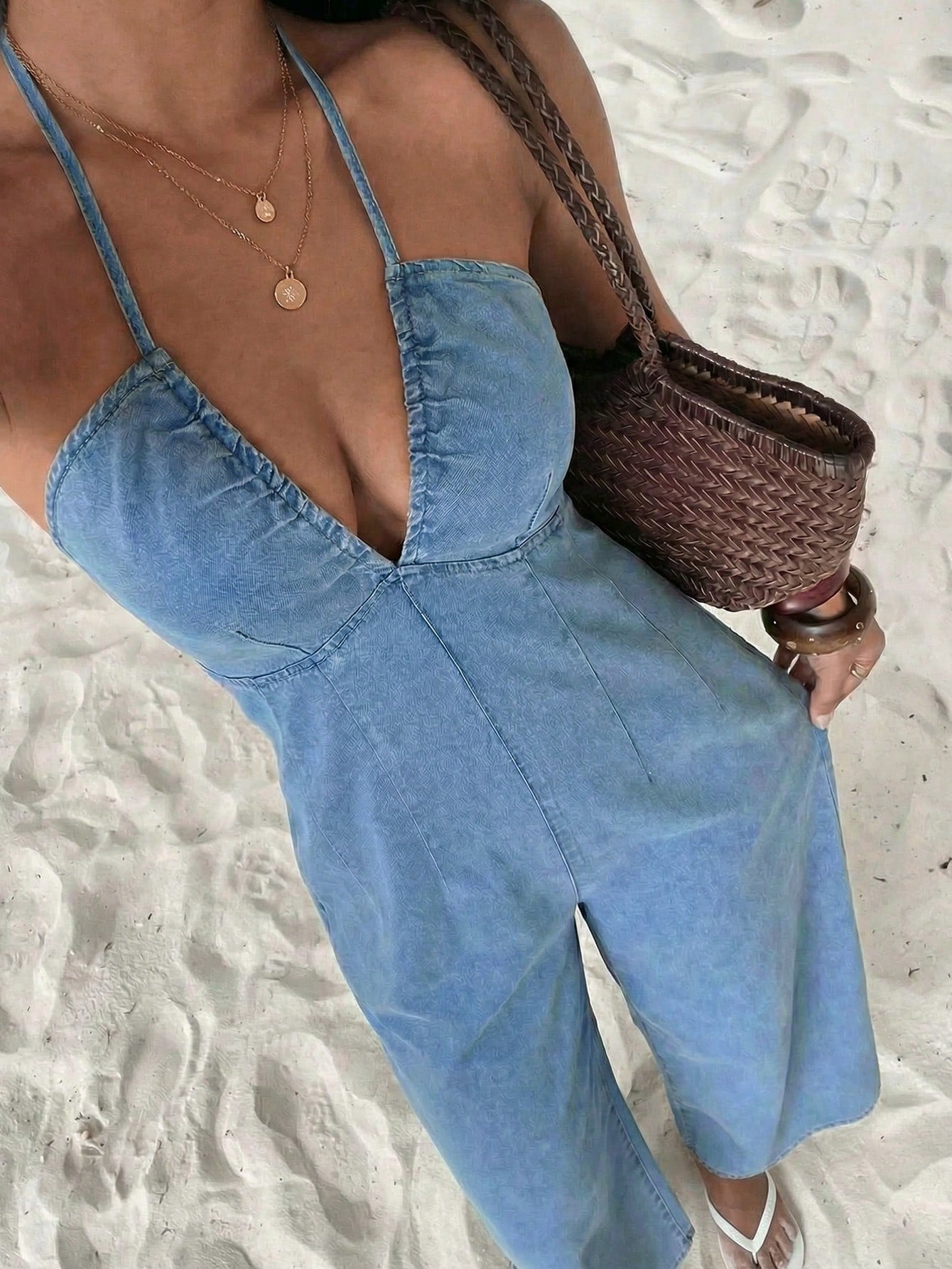 Casual Vacation Women Denim Overalls Jumpsuits