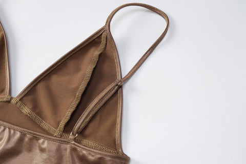 Women Sexy V neck Slim Crop Spaghetti Strap