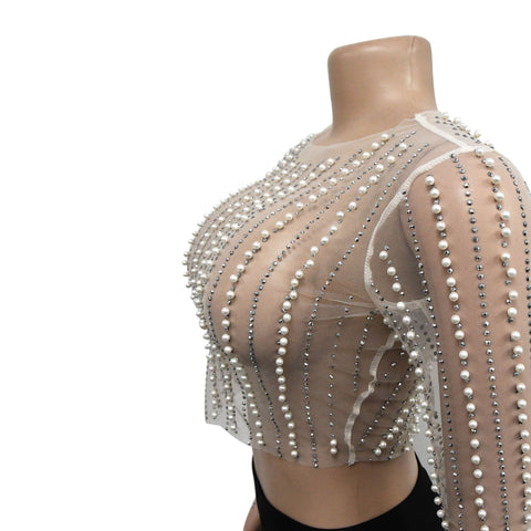 Women Solid Drilling Foam Beads Long