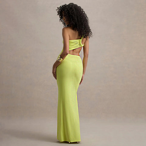 Florence One Shoulder Backless Tube Arrival Pleated Dress