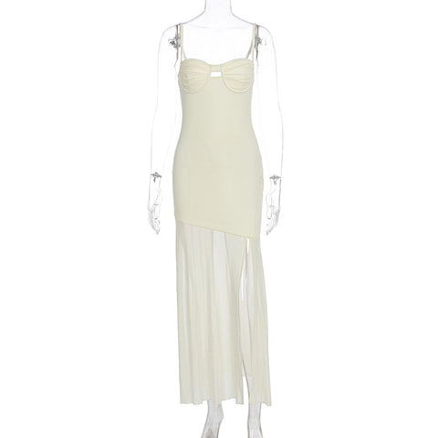 Dillon Sexy V neck Backless Slim Fit Split Sling Dress