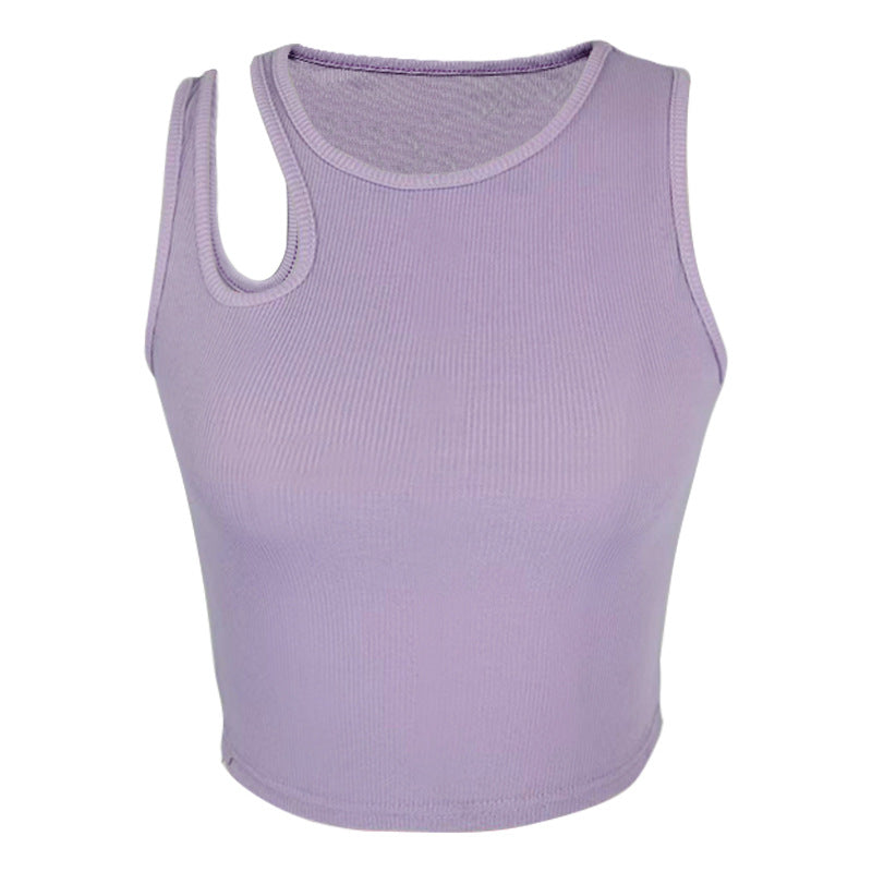 Women Cropped Slim Fit Sleeveless Vest