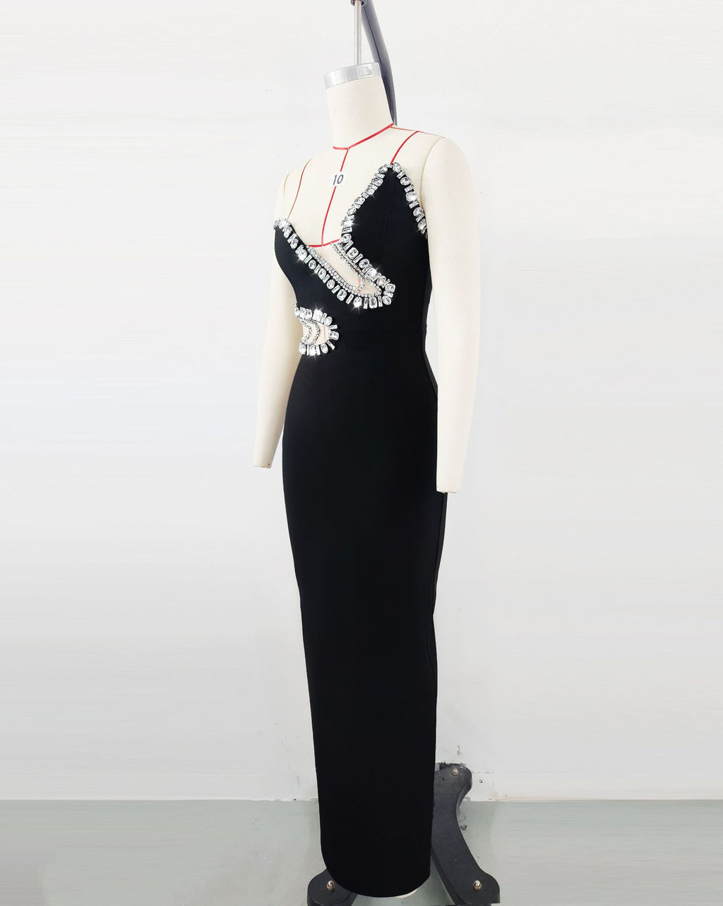 Mount Tabor High Quality Europe Sexy Maxi Empire Diamonds Lace Dress