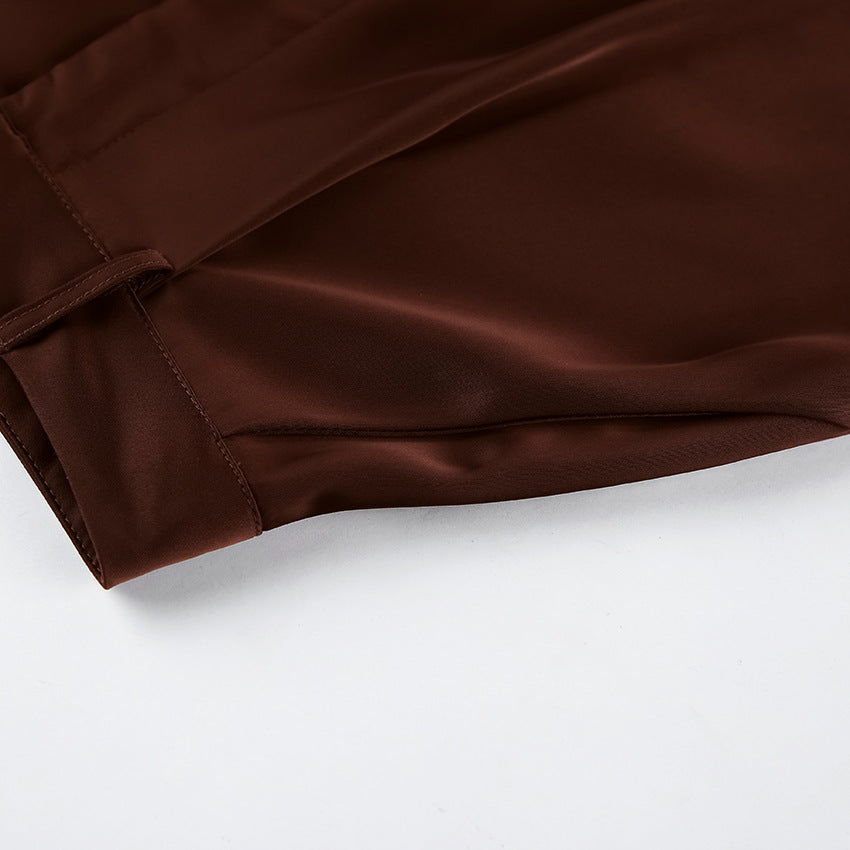 Loose Drooping High Waist Casual Pants for Women Spring Lazy Wind Slimming Wide Leg Pants
