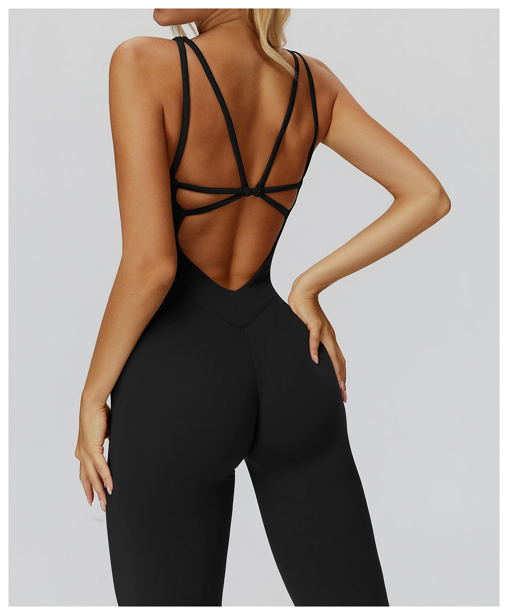 Brushed Yoga Clothes Cross Back Micro Pull Wide Leg Jumpsuit Running Sports Fitness Clothes Women