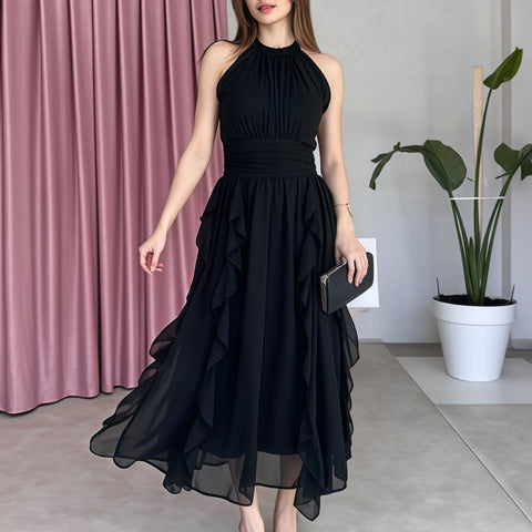 Asheboro Clothing French Ruffled Waist Slimming Dress
