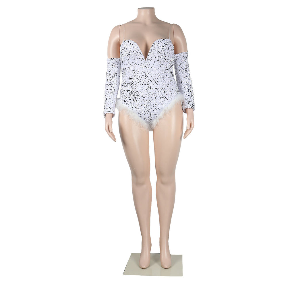 Sexy Slim Fit Feather Sequin Jumpsuit