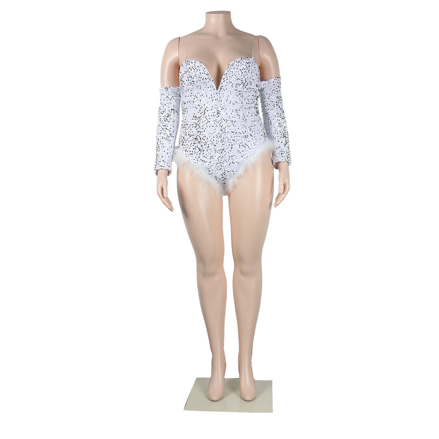 Sexy Slim Fit Feather Sequin Jumpsuit