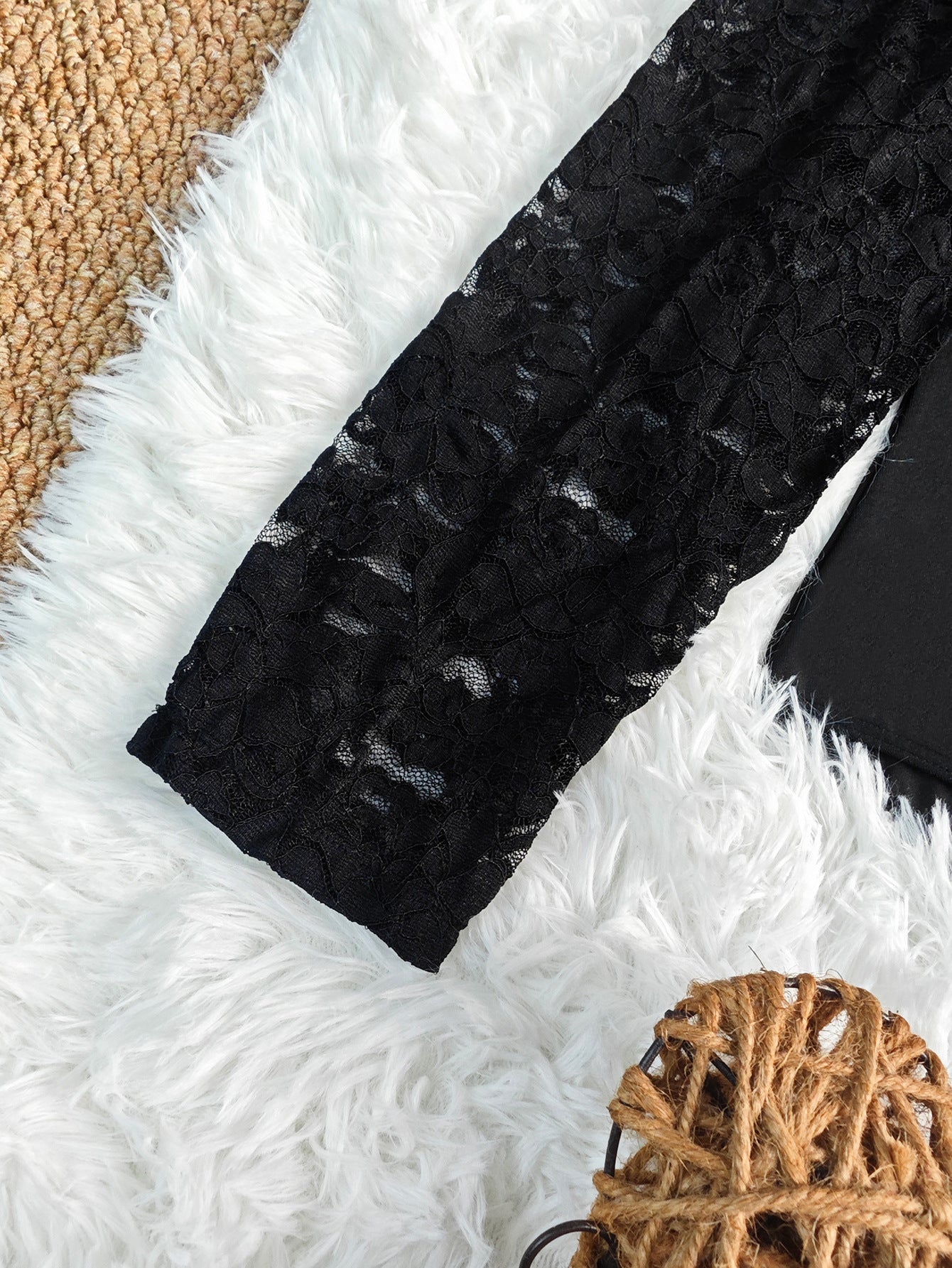 Plus Size Tight Belly Trimming Jumpsuit Lace Stitching Long Sleeve One Piece Corset Plus Size
