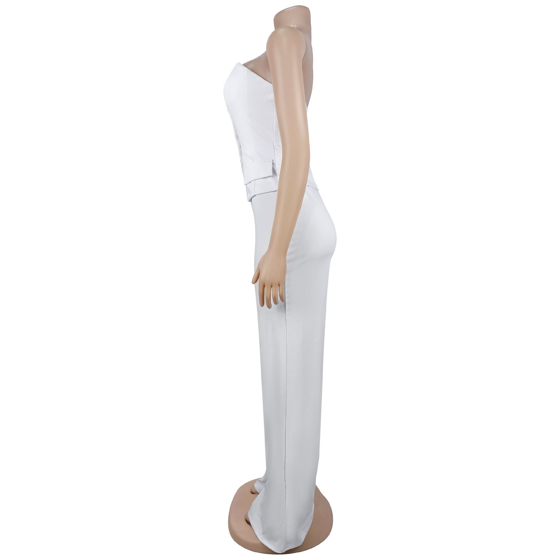 Women Wear Sexy Tube Top Backless Casual Wide Leg Jumpsuit