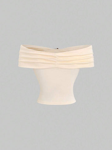 off the Shoulder Sleeved  Women Metal