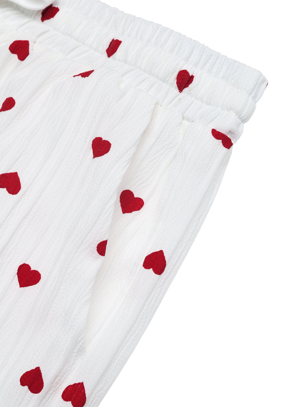 Women Long Pants Straight Lace up Love Pattern Casual Wide Leg Pants Summer
