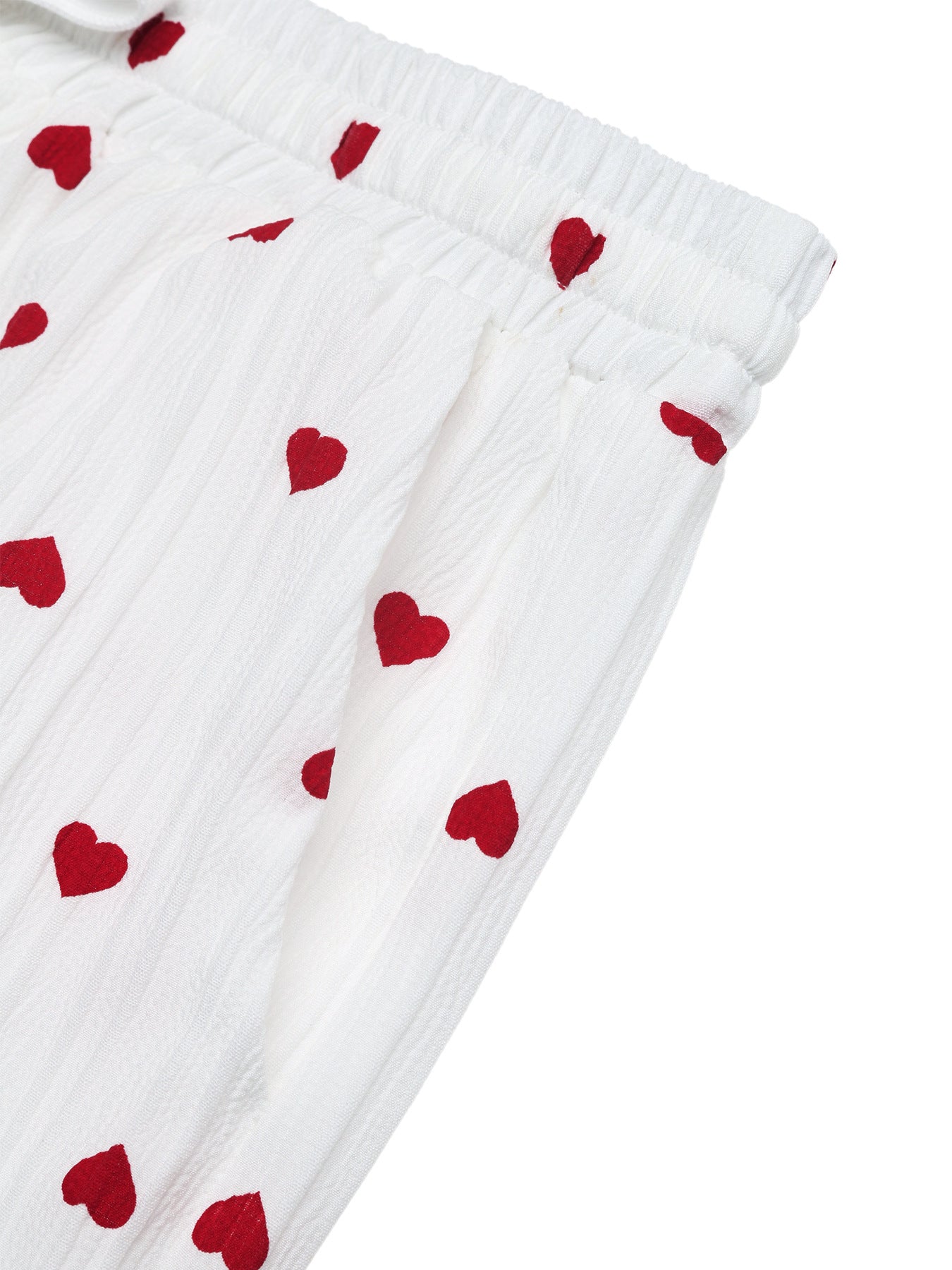 Women Long Pants Straight Lace up Love Pattern Casual Wide Leg Pants Summer