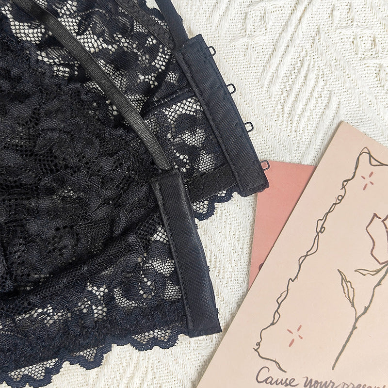 Lace Sexy V neck Inner Suspender without Chest Pad