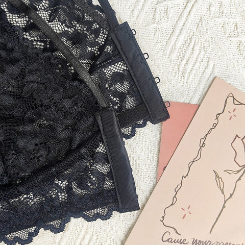 Lace Sexy V neck Inner Suspender without Chest Pad