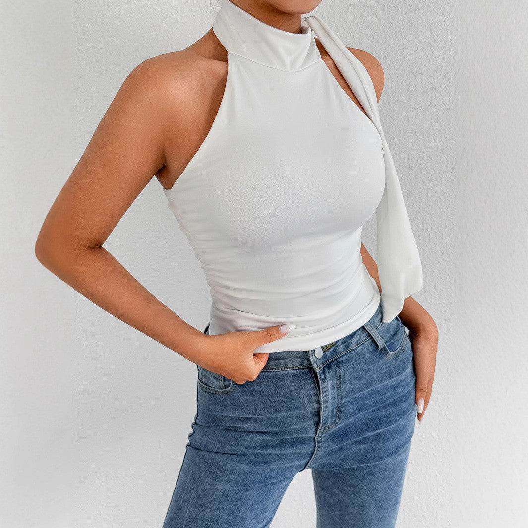 Sleeveless  Exposed Cropped Women