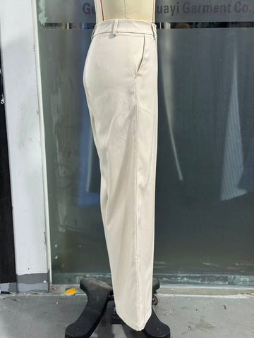 Apricot High Waist Slimming Small Women Pants Loose Idle Casual Draping High Grade Autumn Winter Narrow Wide Leg Pants