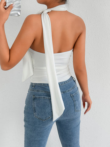 Sleeveless  Exposed Cropped Women