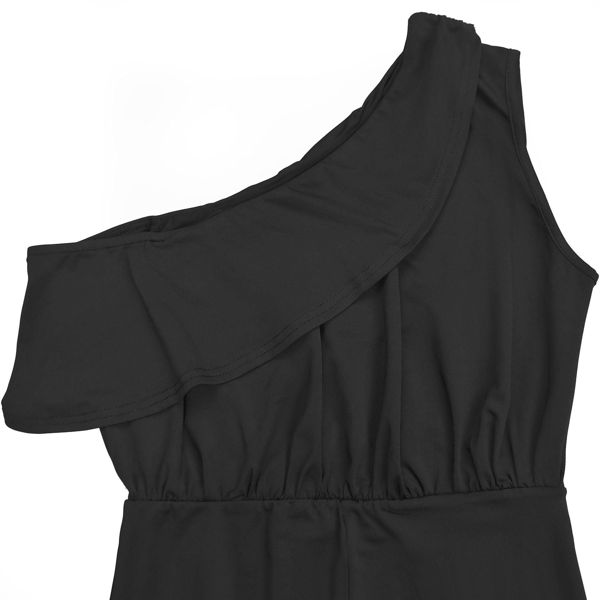 Women Wear Elegant Shoulder Belt Solid Color Jumpsuit