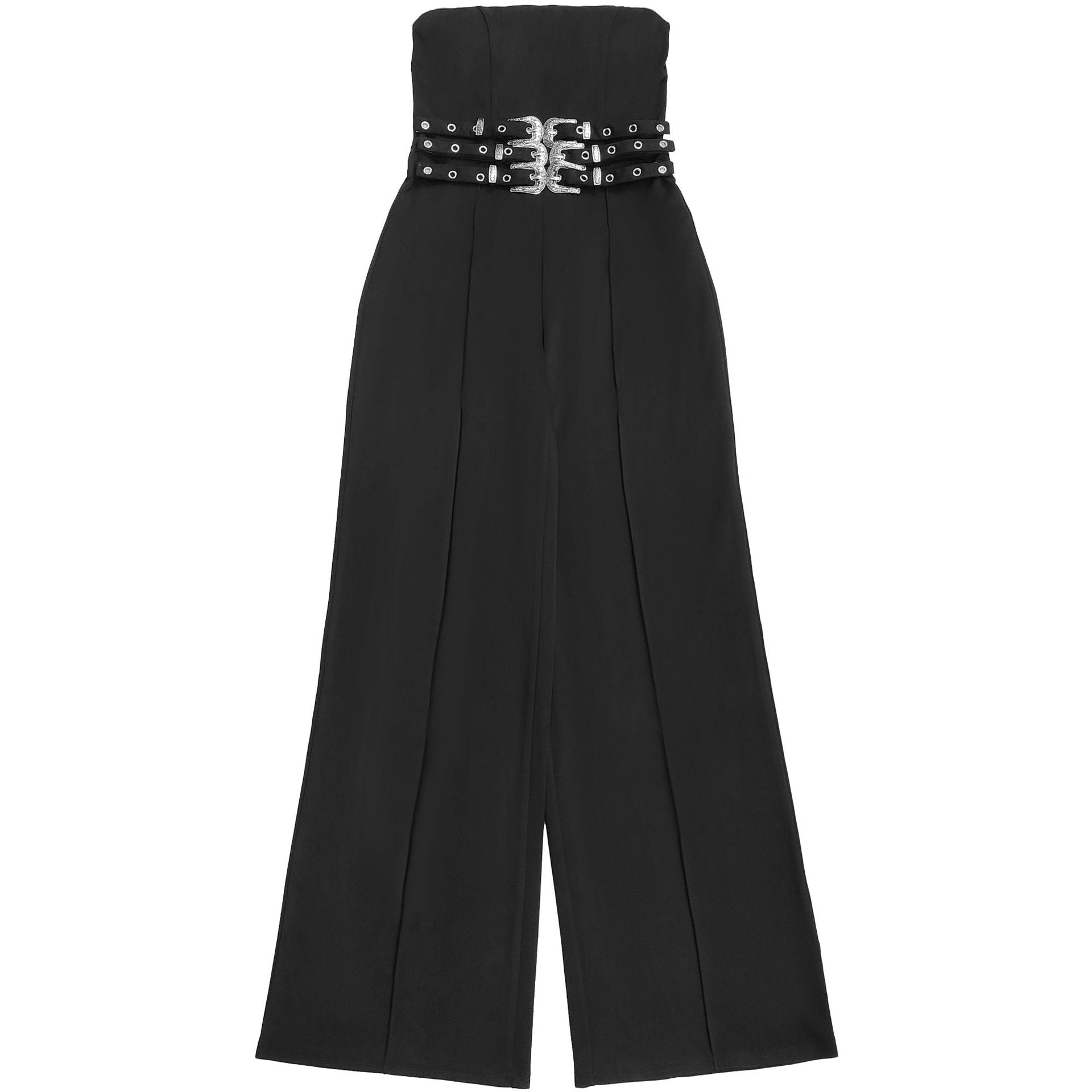 Women Wear Casual Sexy Tube Top Metal Buckle Jumpsuit