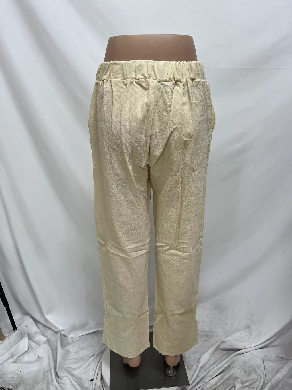 Summer Dried Shrimp Women Casual Elastic Straight Leg Trousers