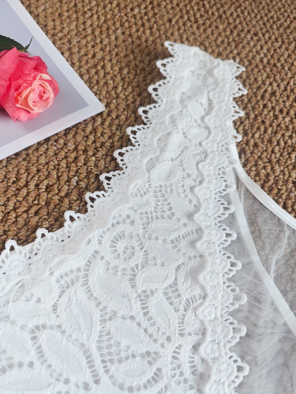 Black Sexy Rhombus Lace Slim Fit Patchwork Lace Sexy Siamese Top Plus Size Girl Slimming