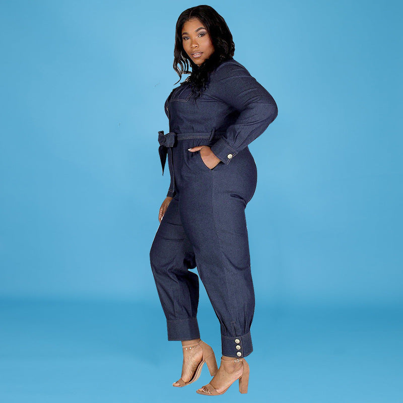 New Fall Winter Slim V-neck Casual Women Clothing Jumpsuit
