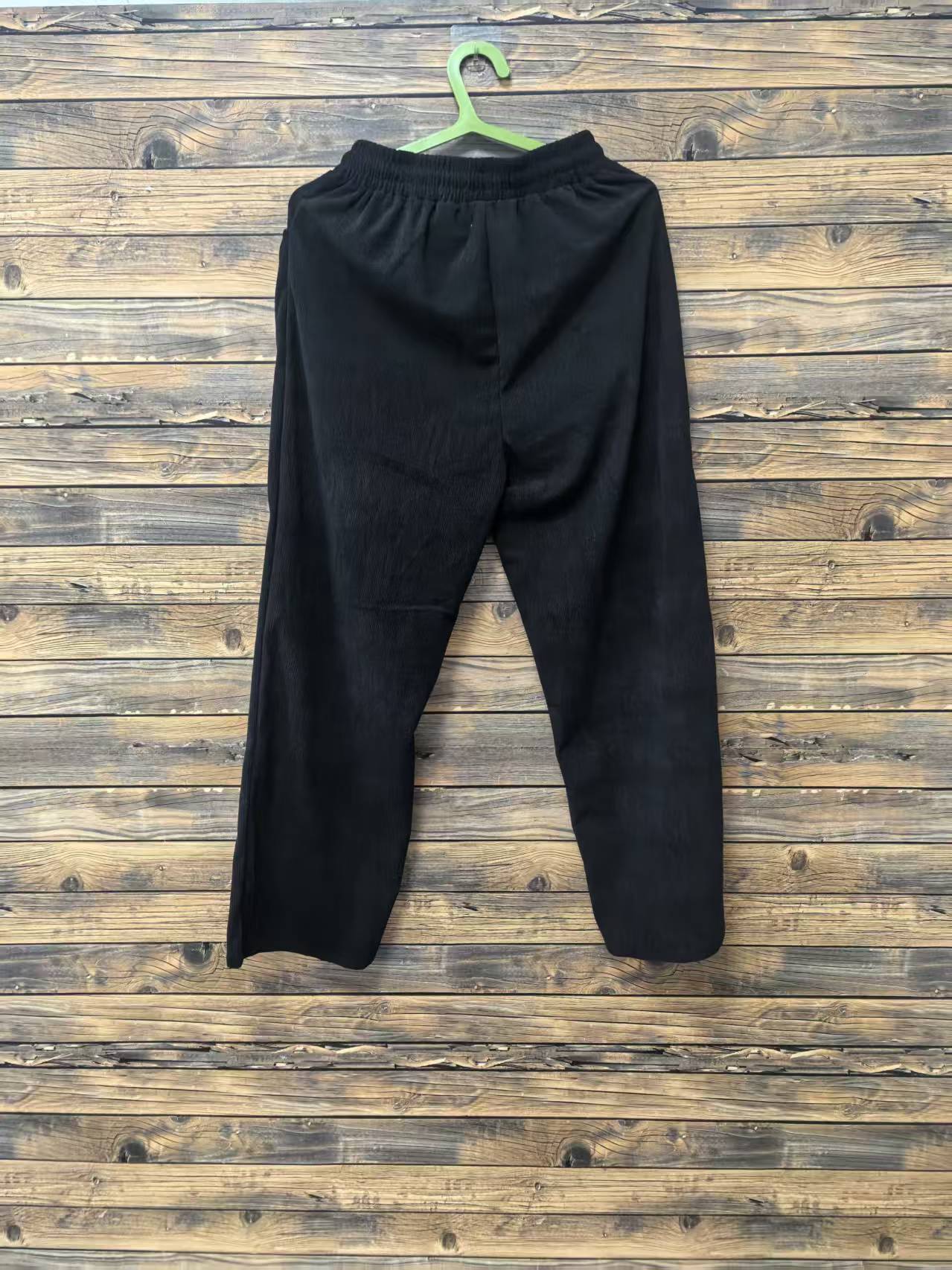 Women Autumn Winter Casual Corduroy Straight Loose Solid Color All Matching Casual Pants