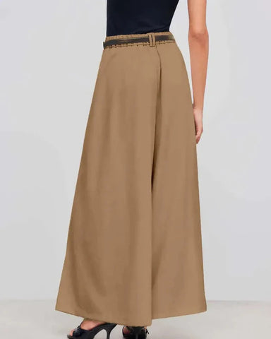 Spring Autumn Loose Suit Smoke Tube Machete Wide Leg Pants Slimming Draping Small Khaki Women Casual Pants