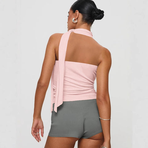 Sleeveless  Exposed Cropped Women