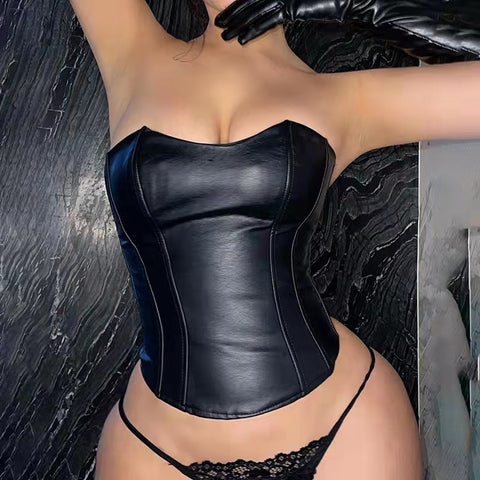 women Cinched  Sexy Women leather Vest