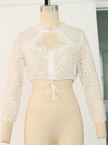 Women Regular Base Lace Stitching blouse