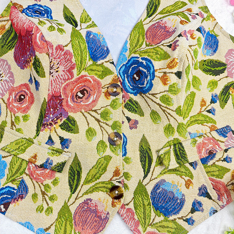 Plus Size Women Retro Printed Sexy V neck Vest French Women All Match Floral Sleeveless Top