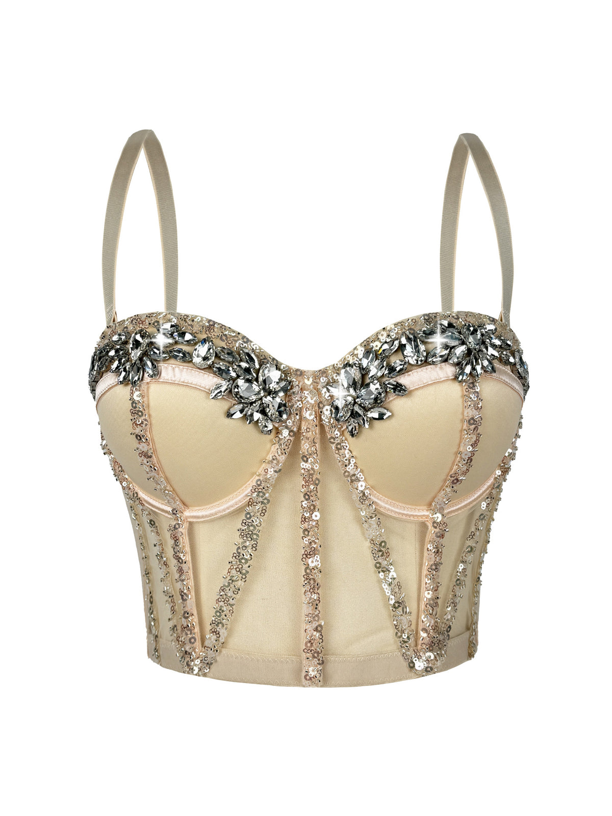 Rhinestone Corset Semi-Transparent Sexy Sling