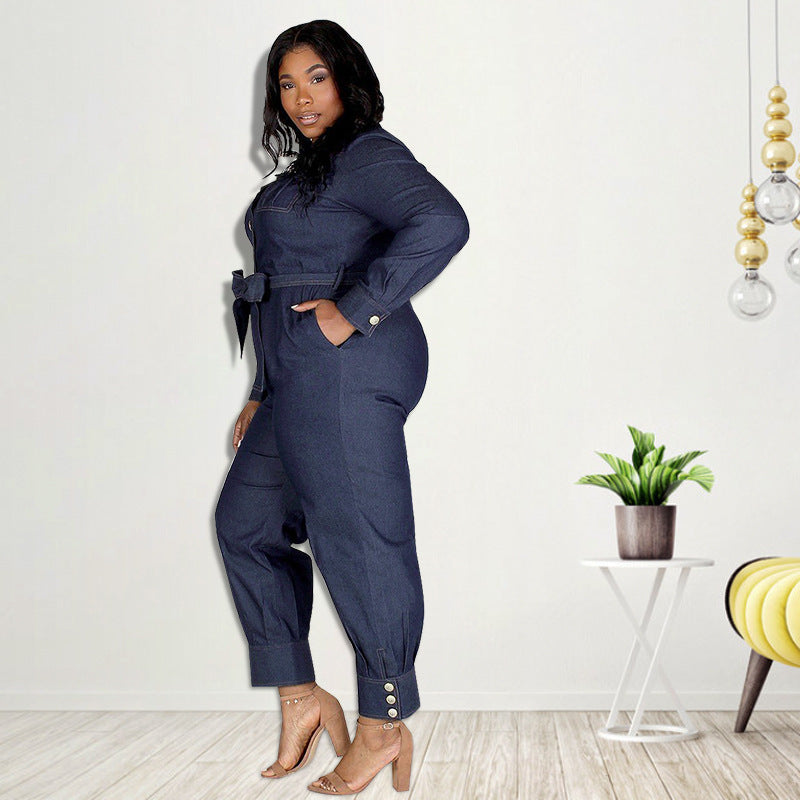 New Fall Winter Slim V-neck Casual Women Clothing Jumpsuit