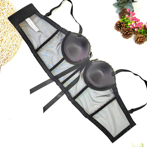 Sexy See Through Beaded Light Diamond Sling
