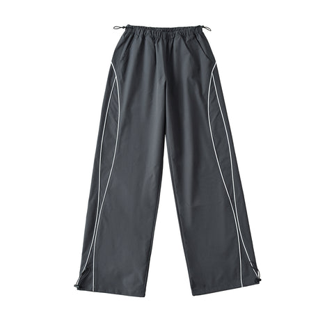 Sports Straight Casual Pants Women Summer Sexy Loose Slimming Drawstring Ankle Tied Wide Leg Pants