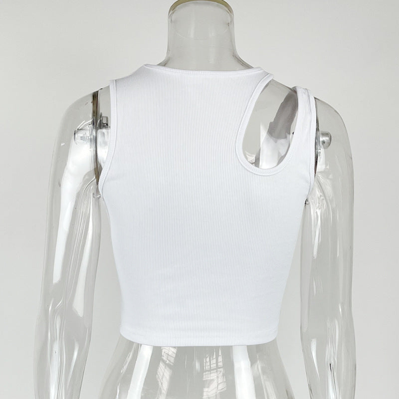 Summer Women Sleeveless Tight Solid Vest