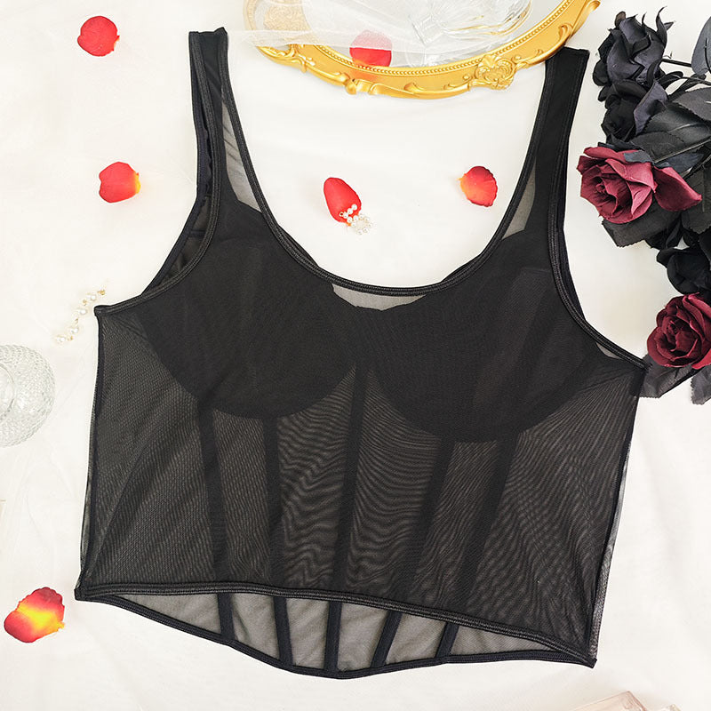 Plus Size Bra Plump Girls Sexy Boning Corset Bra Big Bra Cup Camisole