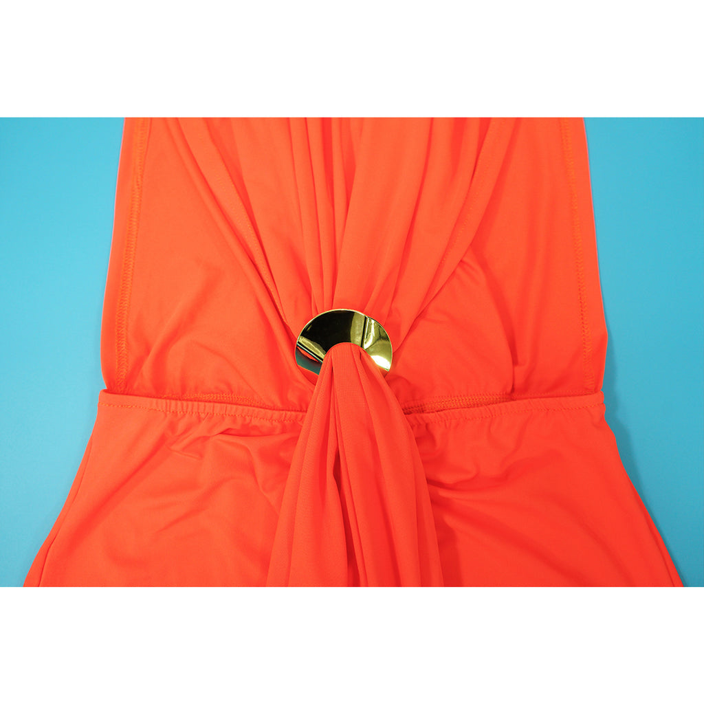 Georgia O-neck High Split Ruched Stacked Bodycon Midi Maxi Dress