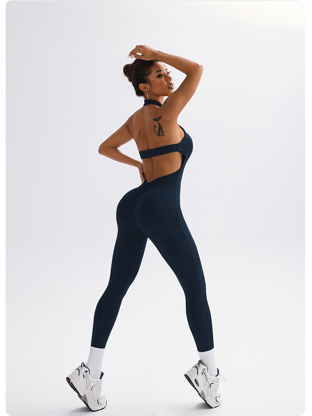 Popular Tight Jumpsuit Workout Sexy Yoga Bodysuit Yoga Jumpsuit Peach Hip Trousers