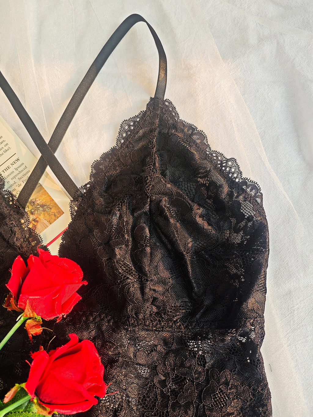 Plus Size Lace Sexy Jumpsuit Backless Strap Underwear Inner Outer Wear Plump Girls