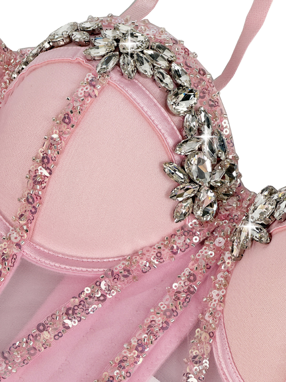 Rhinestone Corset Semi-Transparent Sexy Sling