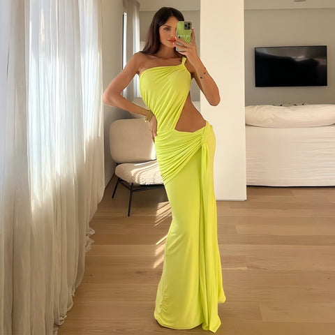 Florence One Shoulder Backless Tube Arrival Pleated Dress