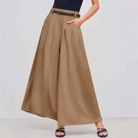 Spring Autumn Loose Suit Smoke Tube Machete Wide Leg Pants Slimming Draping Small Khaki Women Casual Pants